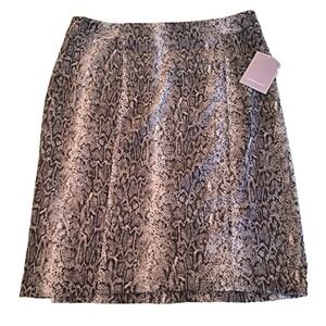 NEW Laura Scott Faux Snake Skin Pencil Skirt‎ Women's 8 Animal Print  21" L NWT